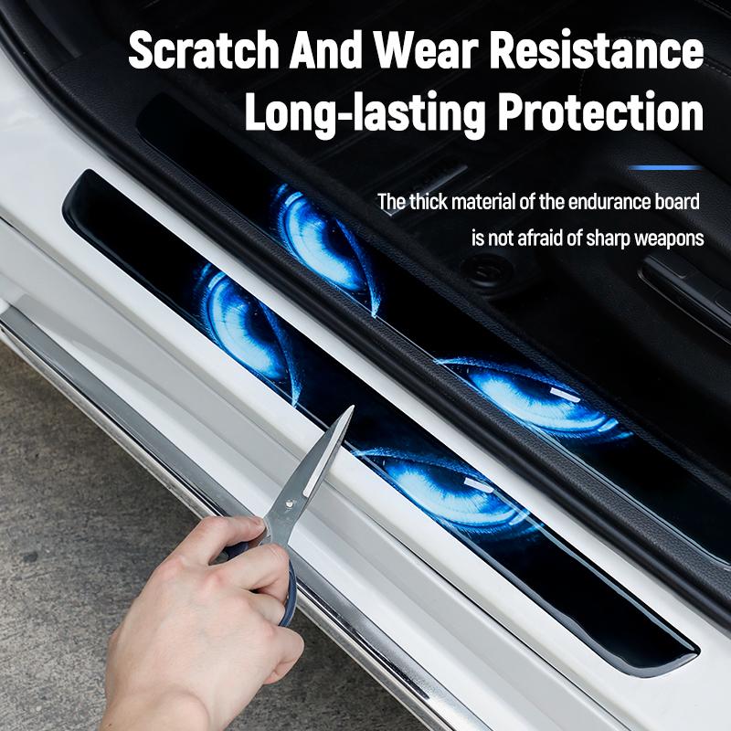 4pcs Car Door Sill Scuff Covers Door Panel Guards Protector Trim Anti-scratch Exterior Parts Car Decor Accessories Universal