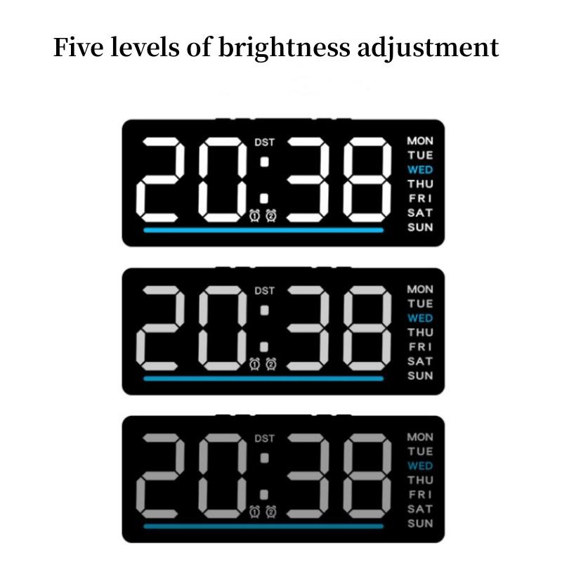 Ceas cu alarmă cu LED digital Data Reglarea temperaturii luminozitate Ceas electronic pentru copii Ceas cu amânare silențioasă 12/24H Alimentat prin USB