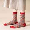 Cotton Socks New Year Women's Socks Thick Autumn Winter Red Socks Middle Tube Socks  Wedding