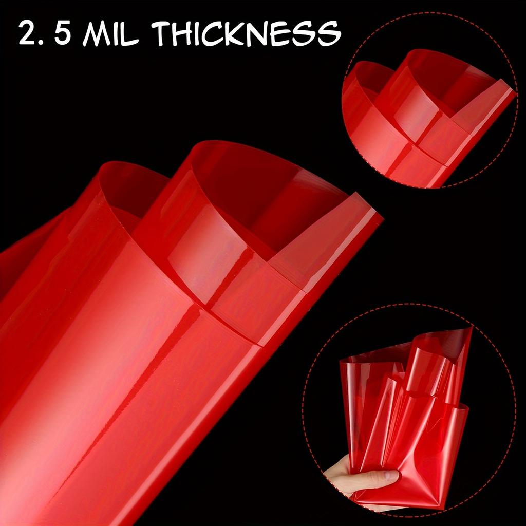 1pcs 40cm*30m 2.5 Mil Red Cellophane Wrapping Rolls, Transparent Cellophane for DIY Crafts Gifts Birthday Anniversary Wedding Gift Packaging