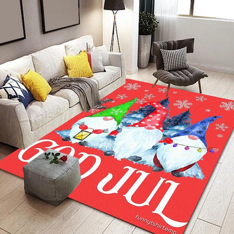 C-Christmas dwarf print carpet yoga mat bedroom decoration carpet living room bathroom decoration floor mat birthday gift