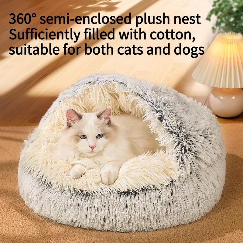 1 Stück Katzennest Winter warm kaltes Nest kleiner Hund Hundeschale Winter halbgeschlossen Herbstmatte warme Katze Bett