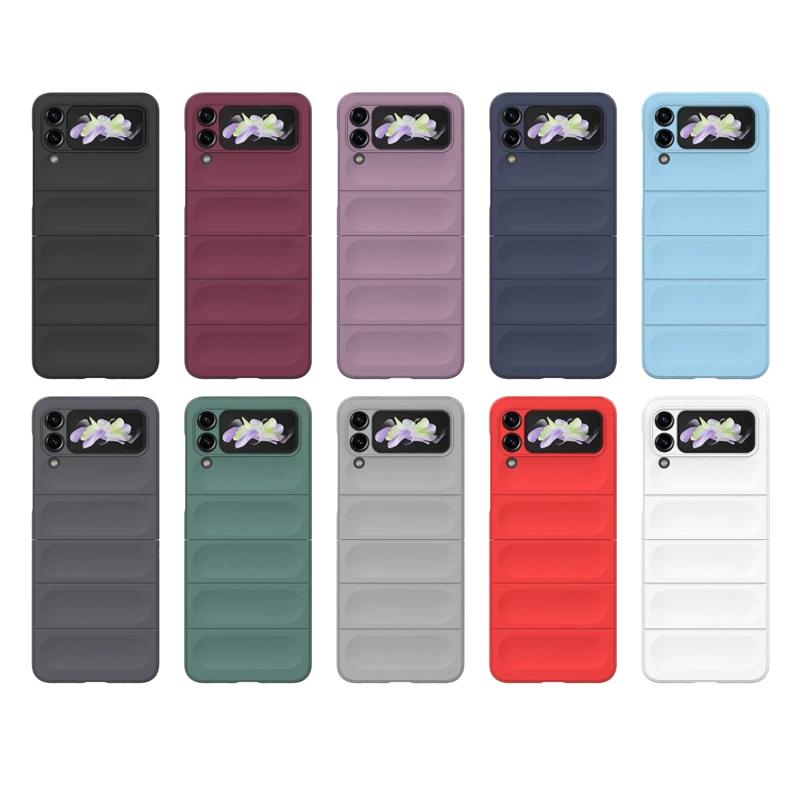 Für Samsung Galaxy Z Flip4 3 5 5g Rückseite Handyhülle Weiches Flüssigsilikon Sturzsicher Stoßfest Schützen Funda Coque Hüllen