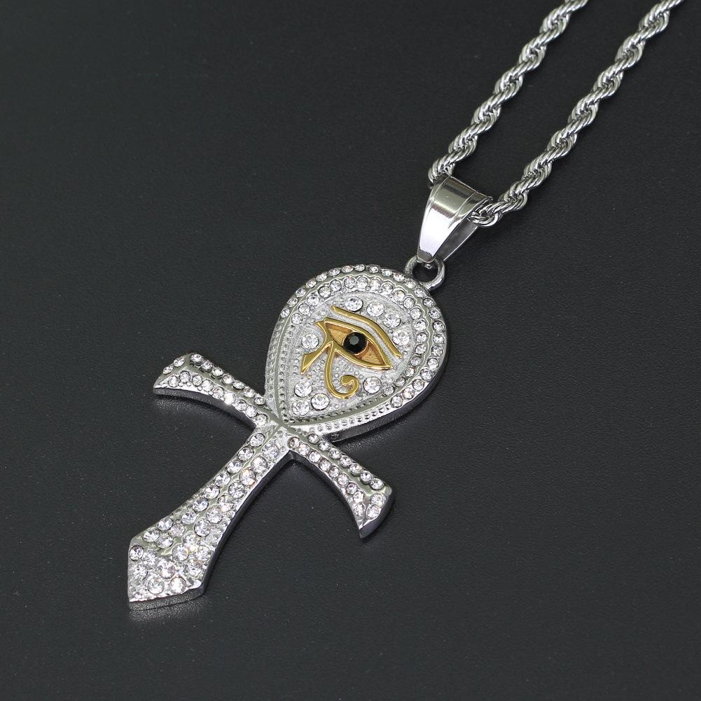 European and American New Cross Horus Eye Pendant Fashionable and Personalized Accessory