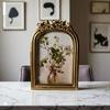 Antique Ornate Photo Frame with Florals Relief Retro Picture Frame Wall and Tabletop Display for Home Decors Art Gallery