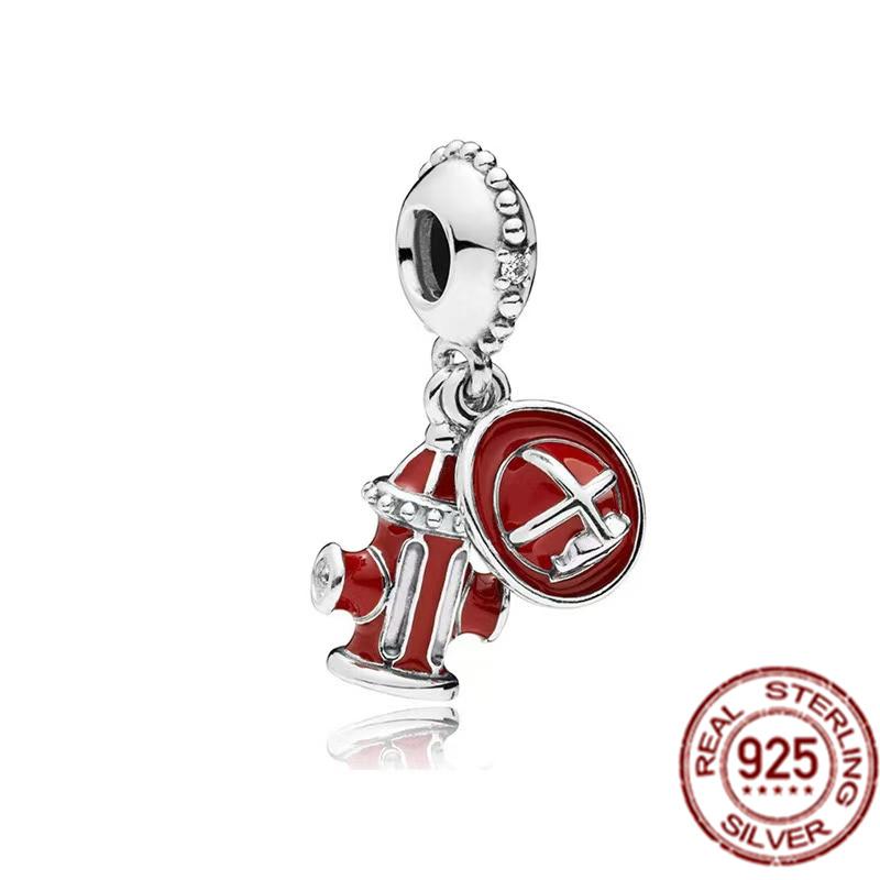 Red Motorcycle Rider & Good Fortune Carp Fish Dangle Charm Beads Fit Original Fasion 925 Sterling Silver Bracelet Women Jewelry