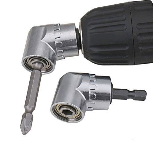 TIMESETL Tournevis Porte-Adaptateur 105 Degrés Perceuses À Angle Droit Adaptateur Coudé Pour Visseuse Hexagonal 1-4 '' 6.35mm