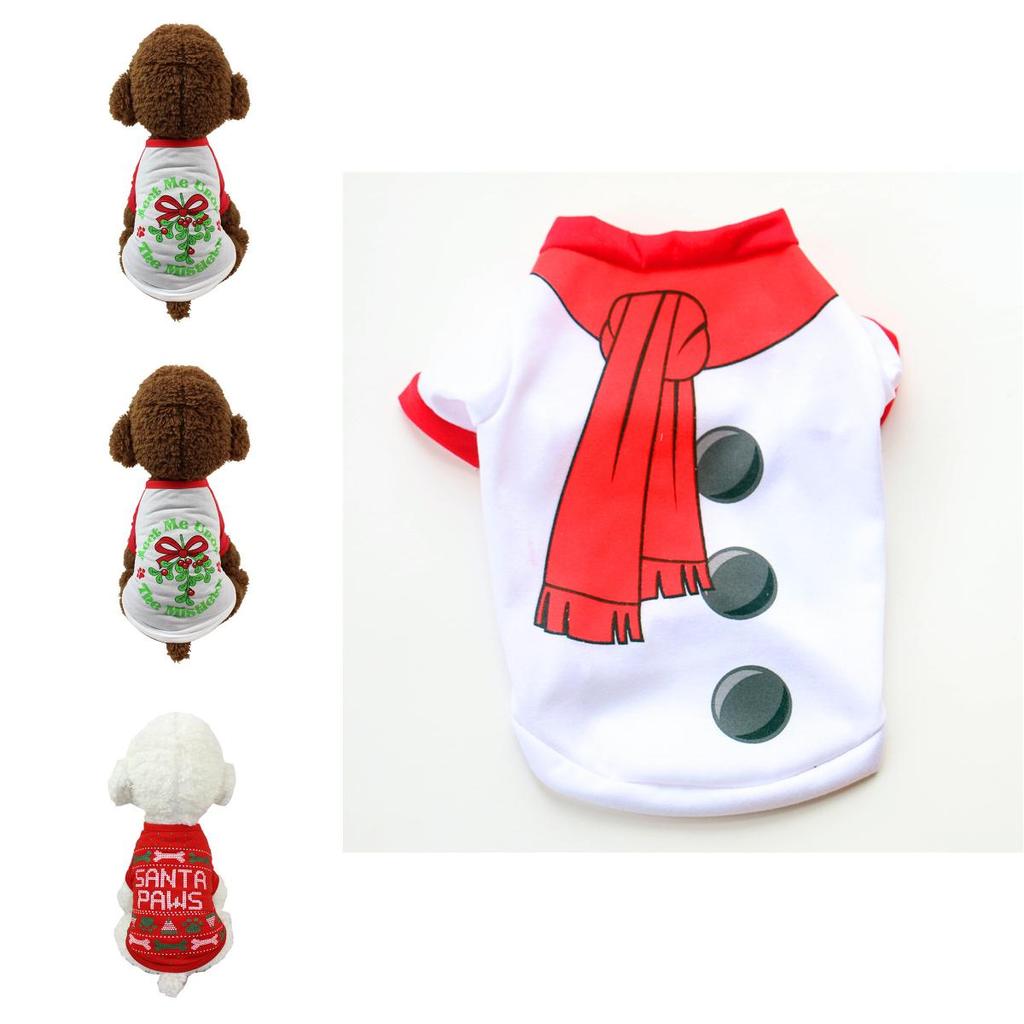 Adorable Dog Cat Puppy Christmas Pullover With Santa Elf Design For Xs/s/m/l/xl Pets