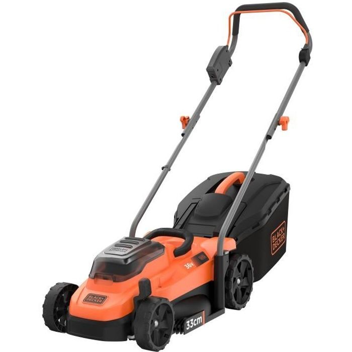 Cordless Electric Lawnmower + 2.5Ah Battery + Charger - BLACK&;DECKER - BCMW3336L1-QW - 36V - 33cm Cutting Width