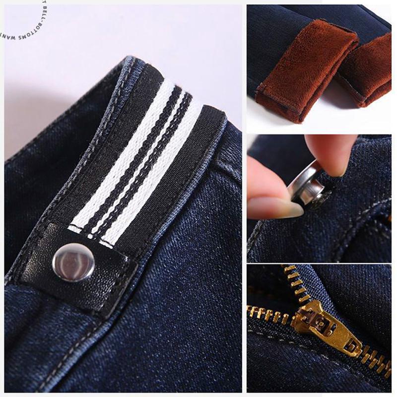 Jeans Foderati In Pile Per Bambini, Autunno Inverno, Vestibilità Dritta, Con Elastico In Vita, Varie Taglie Da 104 A 170 Cm - 2