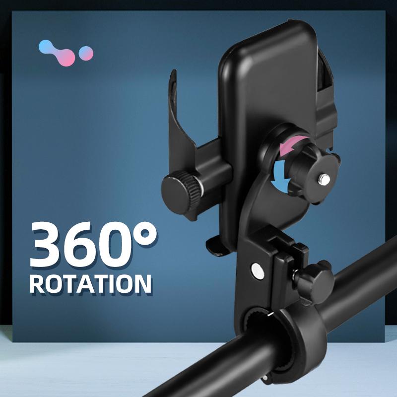 Aluminum Alloy 360 Rotation Bike Mobile Phone Holder Motorbike Phone Mount  Motorcycle Phone Holder