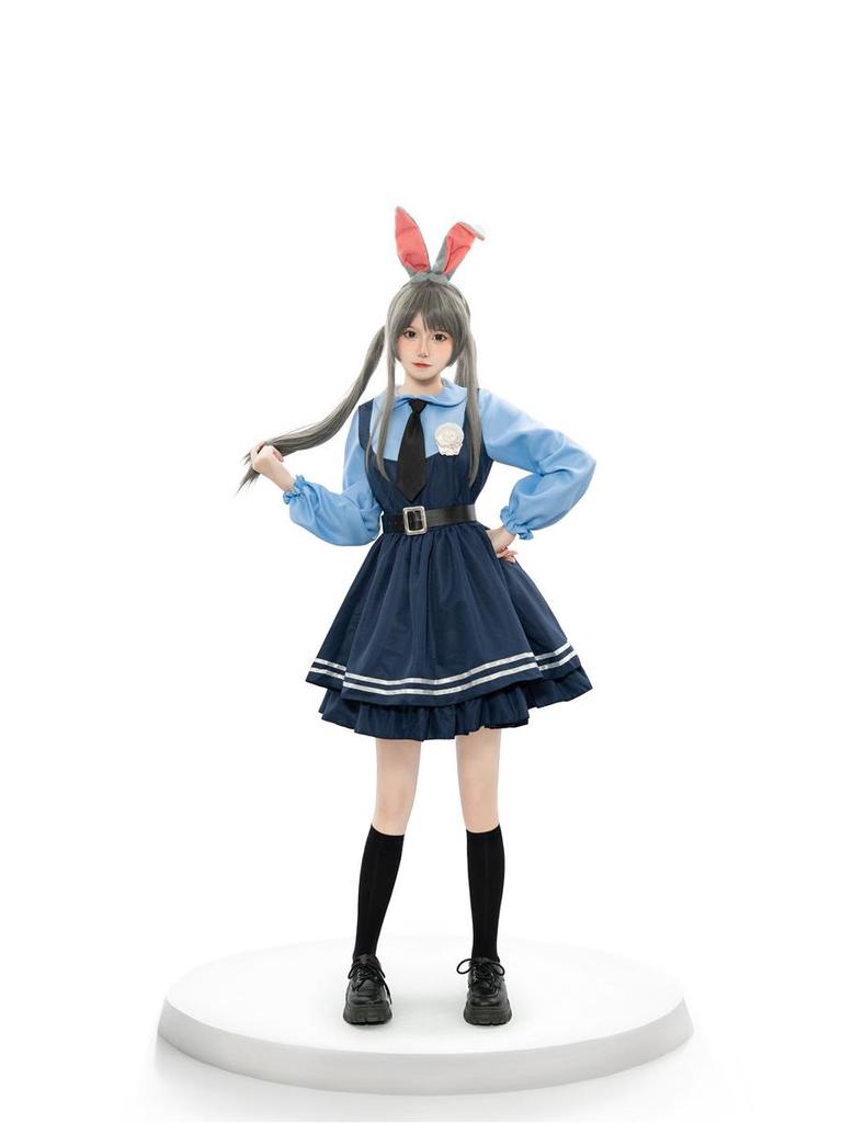 Judy Rabbit Police Officer Anime Cosplay Costume for Halloween Festival