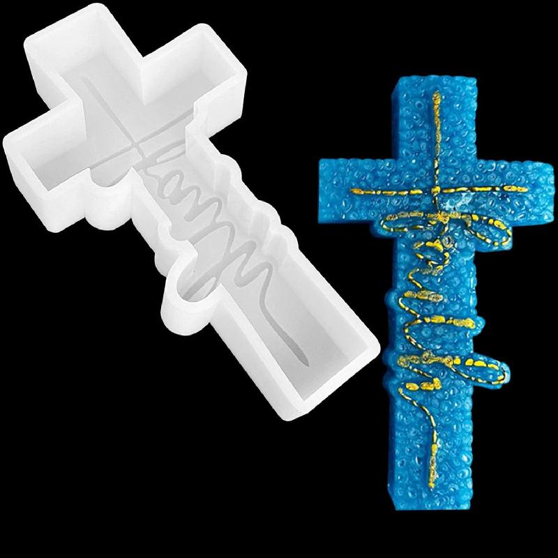 Faith Cross Pendant Resin Mold, Religious Silicone Mold for Making Freshie, Soap, Resin, Candles, Candy, DIY Cross Decoration