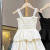 Girls Summer Dress Children Layers Slip Long Gown Kids Birthday Party Vestidos Clothes Teenager Casual Sling Clothing