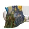 Van Gogh Gwieździsta Noc Miękki Ciepły Koc Flanelowy Koc na Łóżko Koc na Każdą Porę Roku na Kanapę Łóżko Sofę Jesienną Drzemkę Podróż