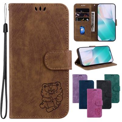 Custodia in pelle retrò con motivo tigre per Infinix Hot50i/Hot50/Smart 8/Zero30, con supporto, portafoglio, slot per carte, custodia a libro per Infinix Note 30, 30i, 20i e 20S.