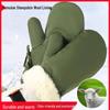 Men's Sheepskin and Wool Integrated Warm Gloves
