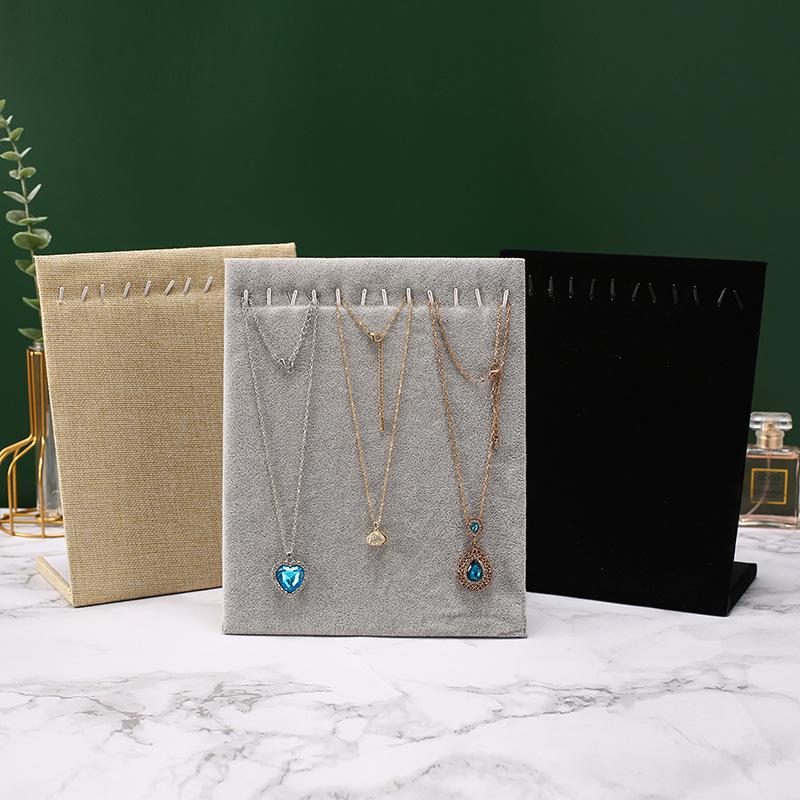 Jewelry Display Stand for Necklace Pendant Velvet Jewelry Organizer Holder for Bracelet Chains Stud Earring Display Rack