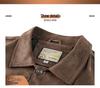 Men's Retro Hong Kong Style Suede Jacket - Spring/Autumn Workwear Lapel (22076)