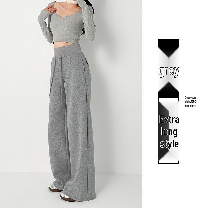 Women's High-Waisted Autumn Casual Cotton Wide-Leg Sweatpants