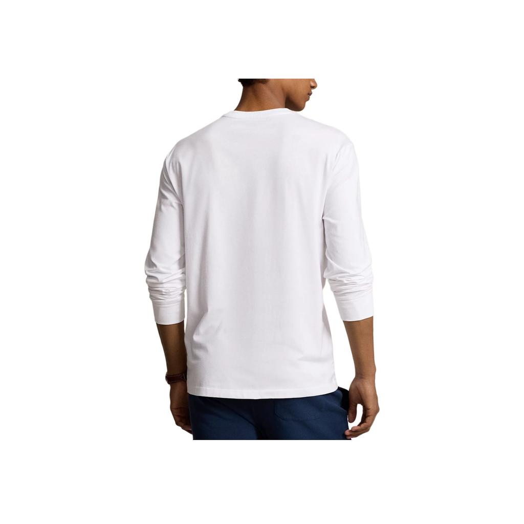 Polo Ralph Lauren Solid Plain Knit Cotton Long Sleeve T-Shirt Men Tops White 489738
