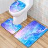 Gradual Change Pattern Toilet Floor Mat Three-Piece Bathroom Three-Piece Carpet Door Mat