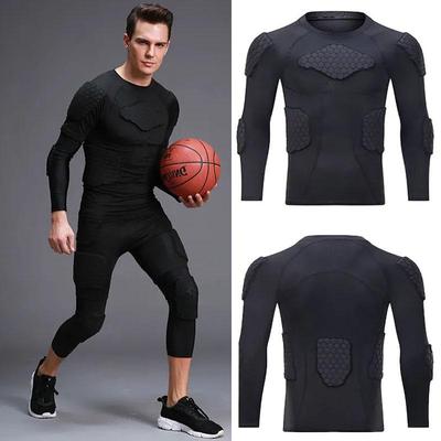 Schnelltrocknendes Anti-Kollisions-Langarm-Enges Rugby- & Basketball-Trainingsshirt
