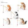1/5/10PCS Ornament Decorative Furnishings for Aquarium Cats Fishing Figurine Cat Sculpture Sitting Fishing Little Cute Cat Resin