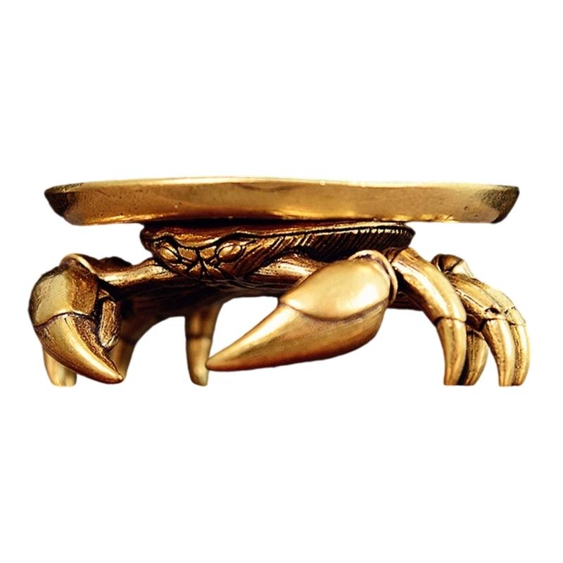 

Миниатюрная статуэтка крабов Украшение для офисного стола Декор для домашней полки Антикварное металлическое ремесло Дизайн Подарок 1