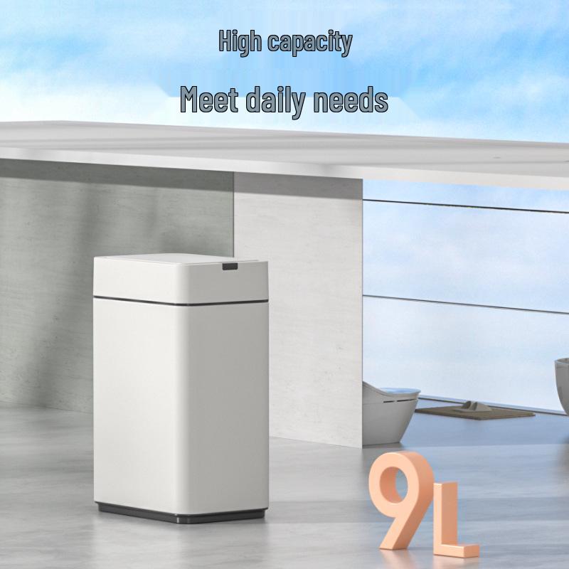 Large Capacity High-Legged Smart Sensor Trash Can with Lid for Kitchen, Bathroom, and Office