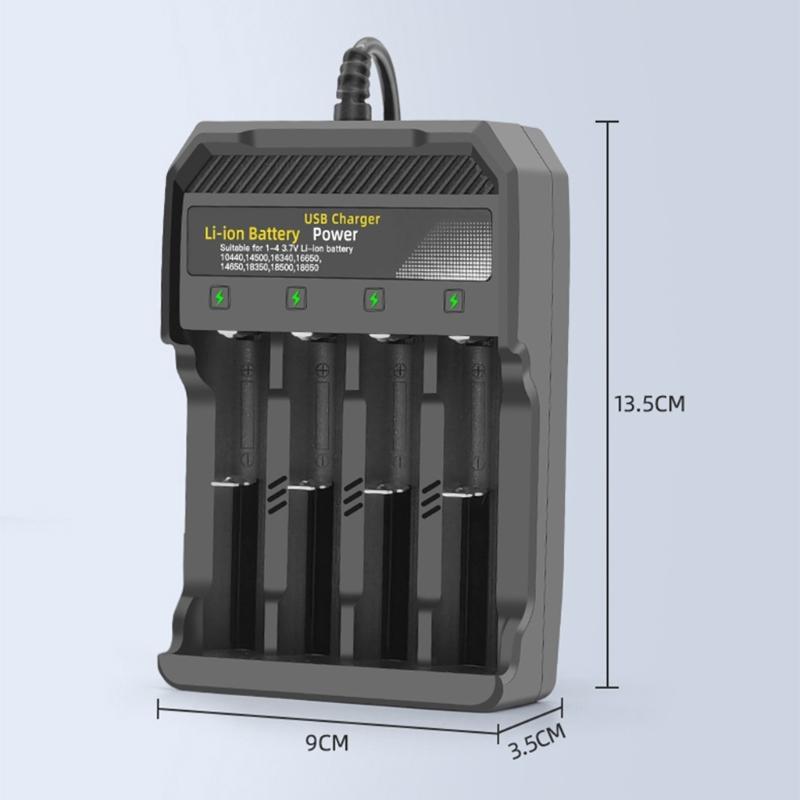 Automatic Stop Charging 4Bay 3.7V Li Battery Charging adapter USB Port For Multiple Devices Safe Reverse Polarity Protections