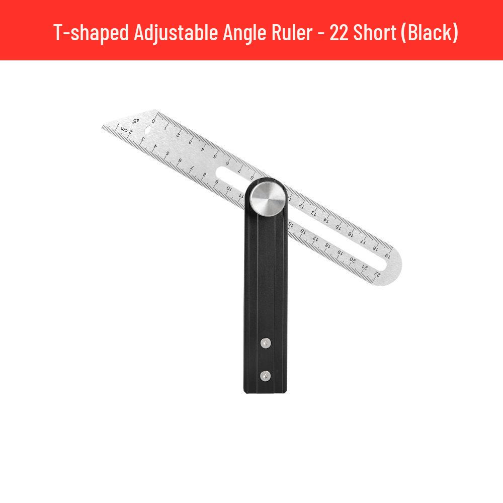 Aluminum Alloy Multifunctional T-Bevel Square: 90° & 45° Woodworking Ruler
