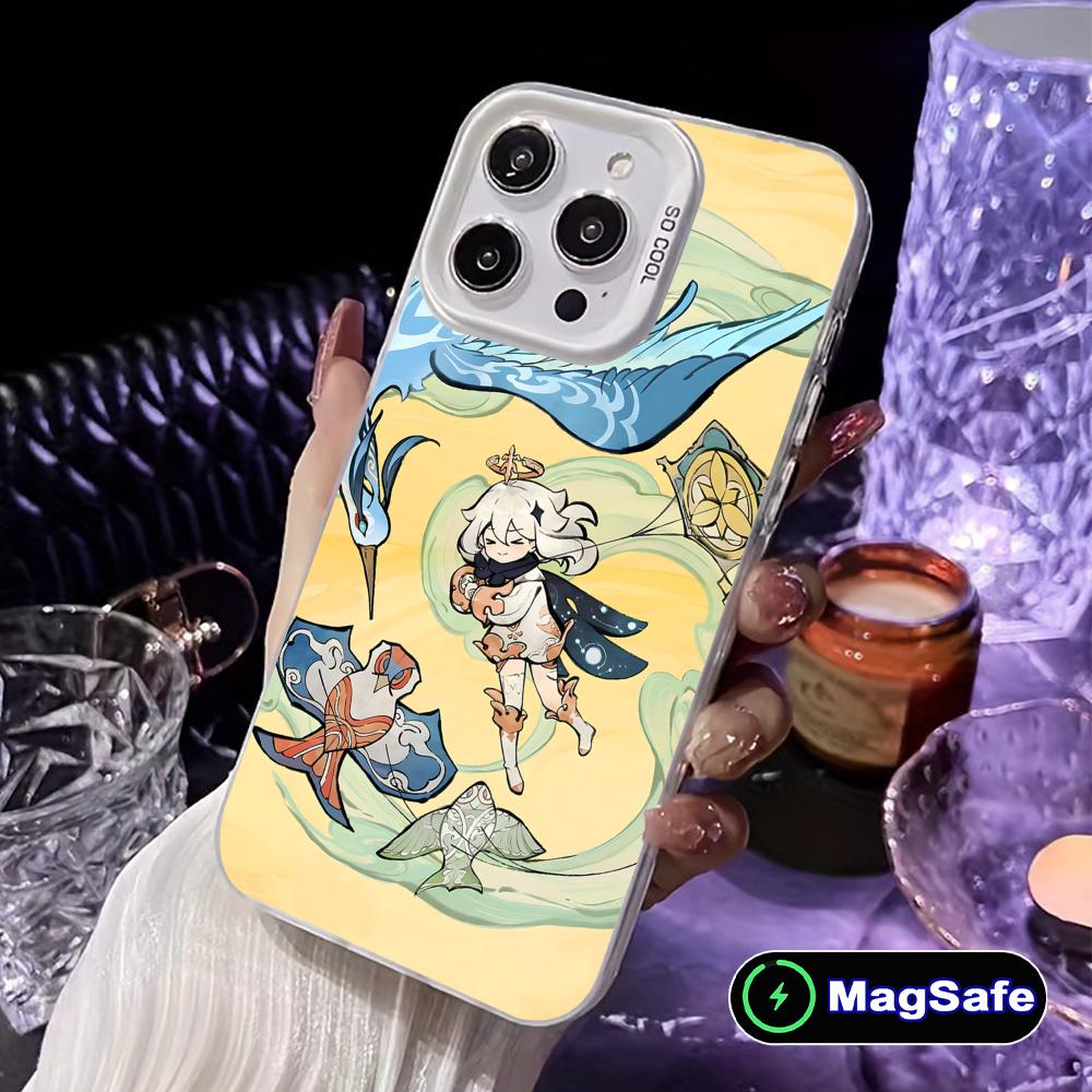 

Game GI Paimon White Translucent MagSafe Mobile Phone Case for iPhone 17 16 15 14 13 12 11 X XR XS 8 7 Air Pro Max Plus Cover iPhone 16