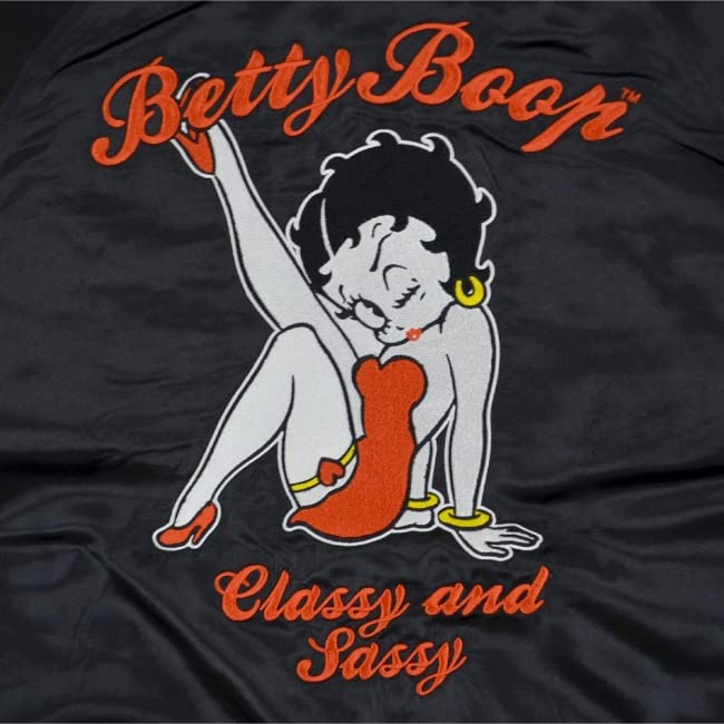 [Yoshida Yu] Betty Boop Betty-chan Embroidered Sukajan Long Sleeve Outerwear (WinexSilver, Size M)