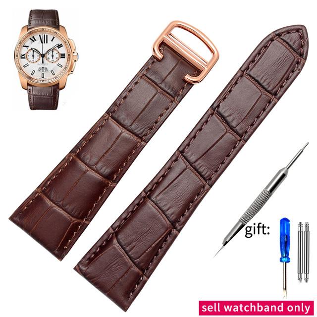 Uhrenarmband für Cartier Tank Echtes Leder Uhrenarmband Herren Claire Ledergürtel London Solo Mechanische Uhr Zubehör 25mm