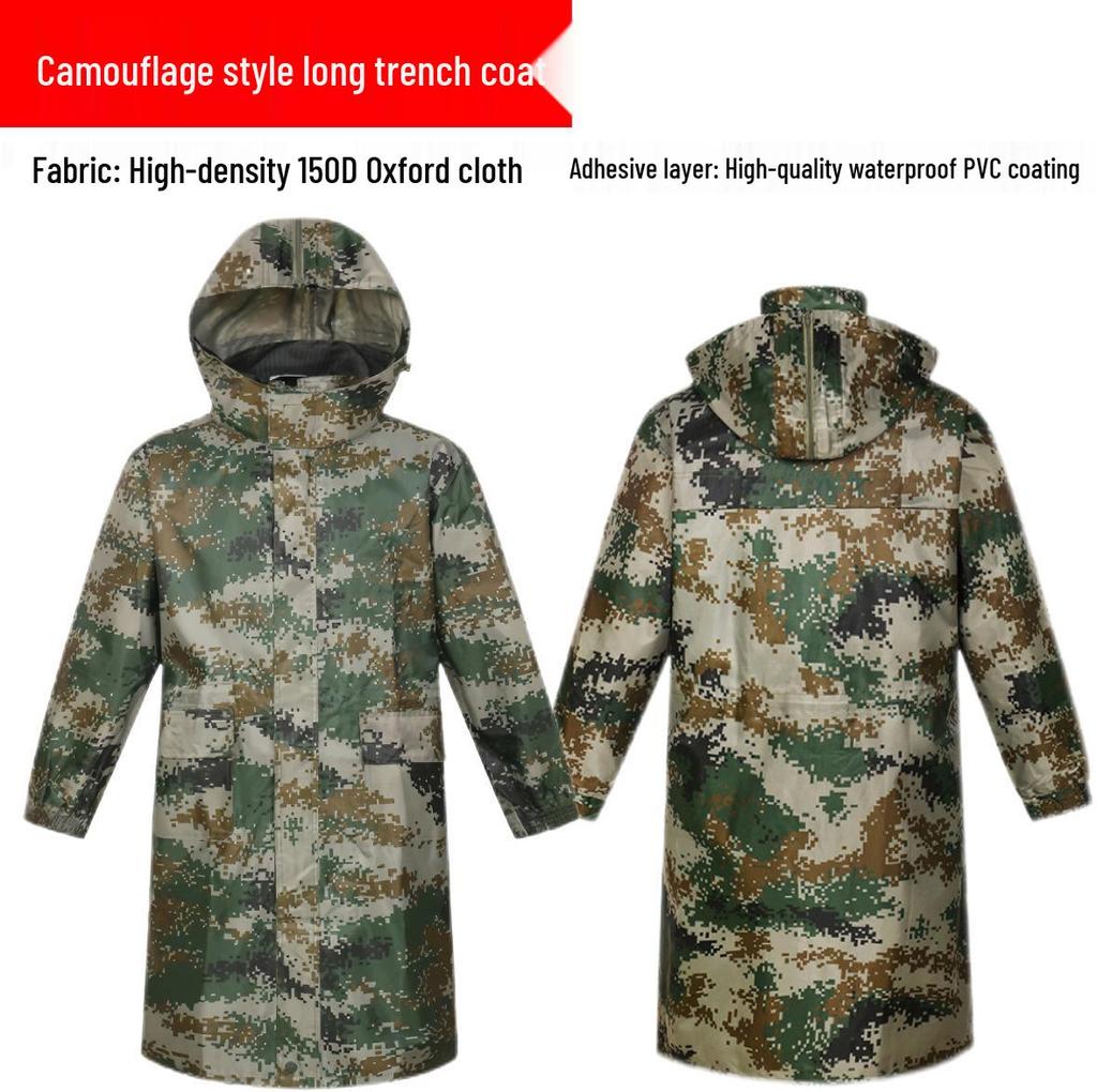 Camouflage Regenmantel- & Hosen-Set für Outdoor-Wandern und Hochwasserschutz