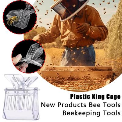 1/5PCS Bee Queen Catcher Colorless Clear Plastic Clip Beekeeping Isolation Room Cage Equipment K5R2