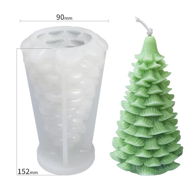 WTEMPO 1PC Christmas Tree Modeling Candle Silicone Mold Thanksgiving Christmas DIY Handmade Aromatherapy Candle Mold