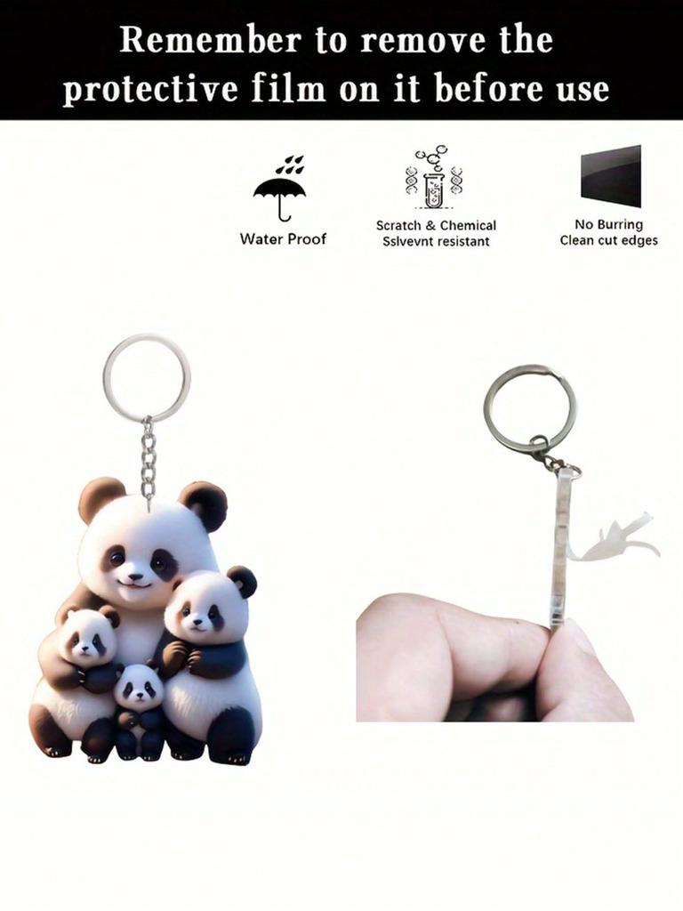 Panda Familie Schlüsselanhänger, Niedlicher und Innovativer Schlüsselanhänger, DIY Geschenk, Rucksack Anhänger Zubehör Multifunktionaler und Einzigartiger Schlüsselanhänger