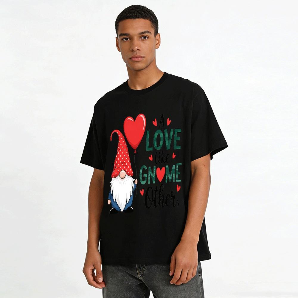 A Love Like Gnome Other Heart Gnome Graphic Casual Top Pure cotton T-shirt