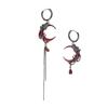 Drop Earrings Asymmetric Tassel Design Earrings Moon Decor Finger Ring Fine Craftsmanship Long Earrings
