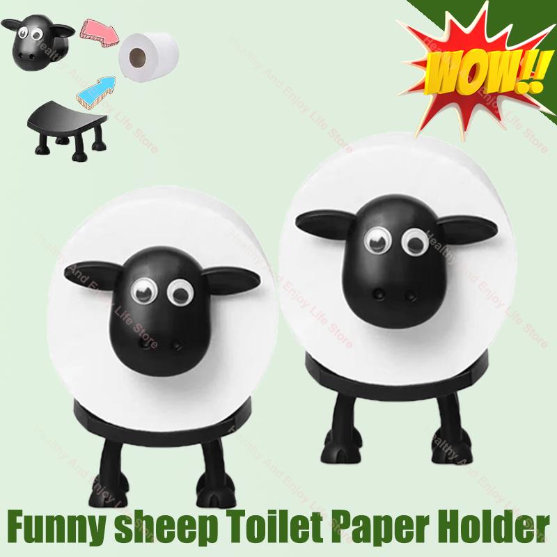 New Creative Sheep Toilet Roll Holder Cute Cartoon Sheep Tissue Box Funny Toilet Paper Holder Lovely 3D Printed Home Decoration