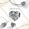Heart Charms With Flowers, 925, Openwork Charm Pendant, Pr 925