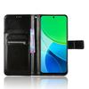 Crazy Horse Wallet Flip Case for Vivo Y19s, Black
