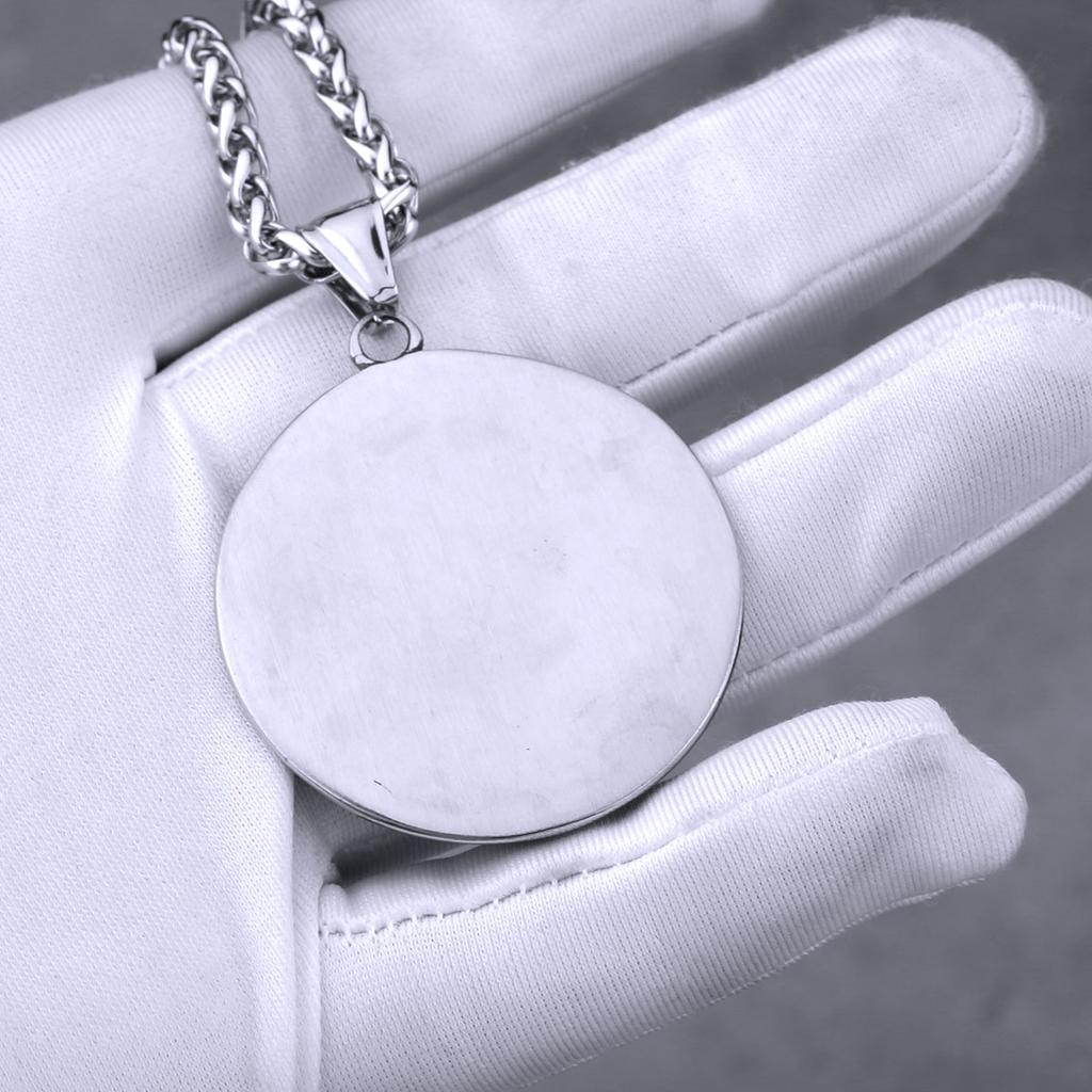 Stainless Steel Viking Mixed Gold Wolf Head Rune Necklace Men Retro Fashion Odin Amulet Pendant Necklace Hip-hop Biker Jewelry