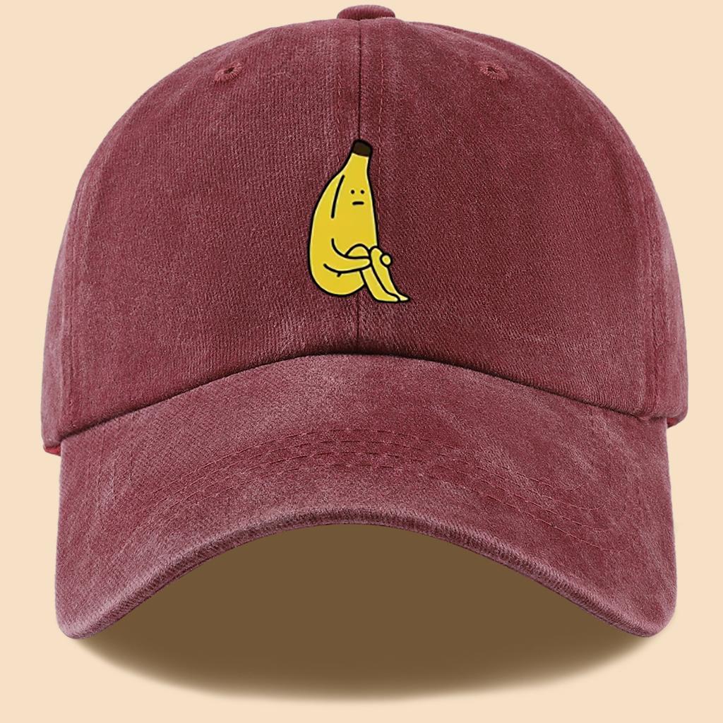 Banana Pattern Fun Printed Baseball Cap, Comfortable and Breathable Peaked Cap, Fashionable and Casual