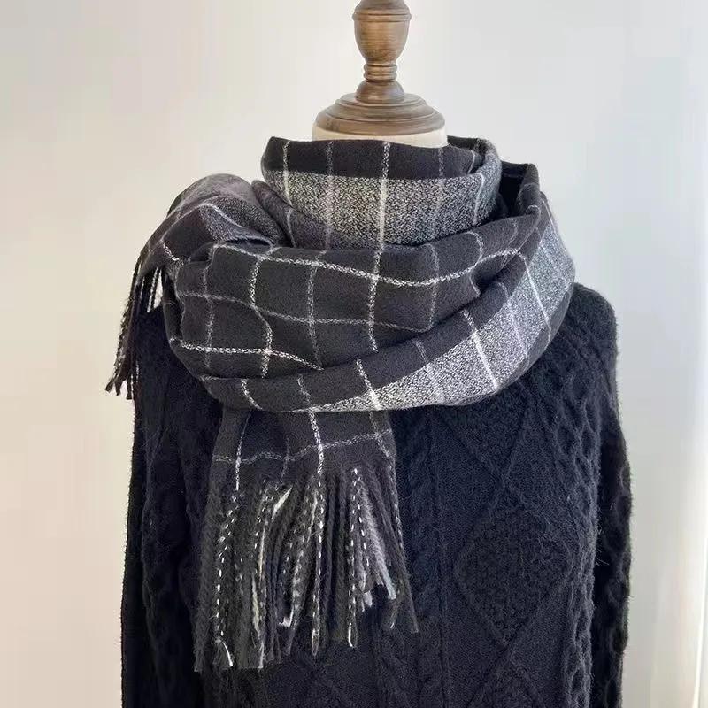 Fashion Winter Plaid Scarf Female Autumn and Winter Everything New British Classic Imitation Cashmere Plaid Sha