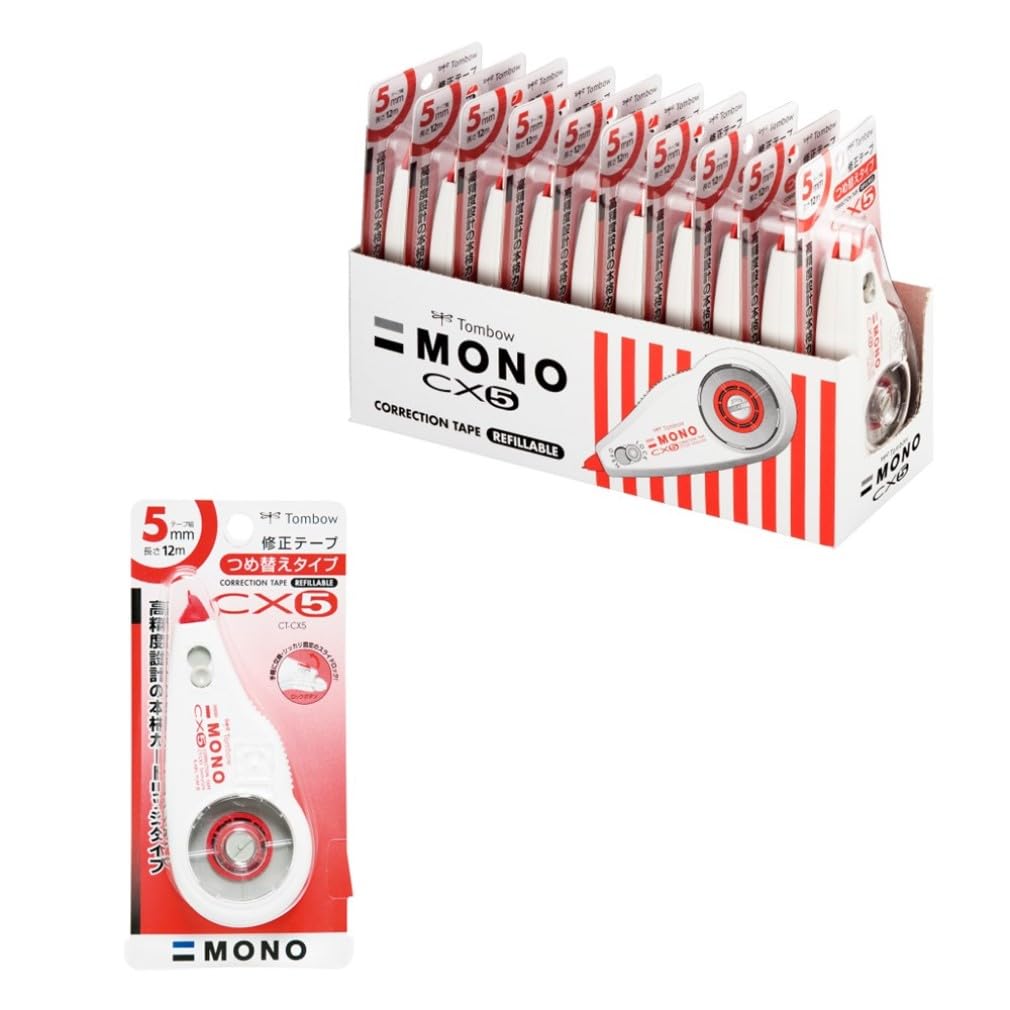 

Tombow Pencil Correction Tape 5mm MONO Mono CX Refill Type 12m 10pcs CT-CX5-10P білий