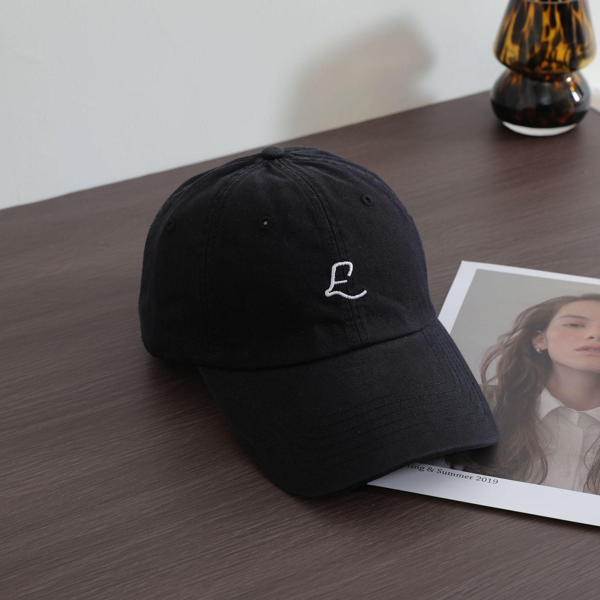 

На открытом воздухе 2025 новая весна и осень ретро повседневная старая потертая кепка женская бейсболка с широкими полями мягкий верх тренд M（56-58cm） чёрный