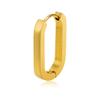 New Stainless Steel Gold Color Geometric Square Hoop Earrings for Women, Minimalist Chic Metal Ear Clip Gifts Trendy Jewelry